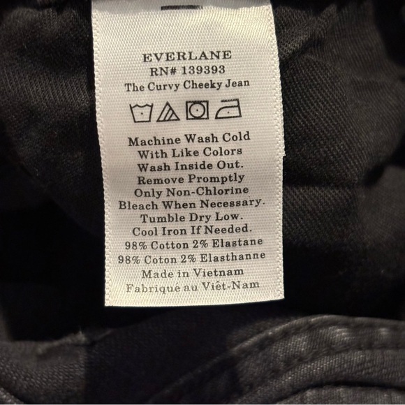 Everlane NWT Women's Black Curvy Cheeky Jean Size 23 - Picture 9 of 10